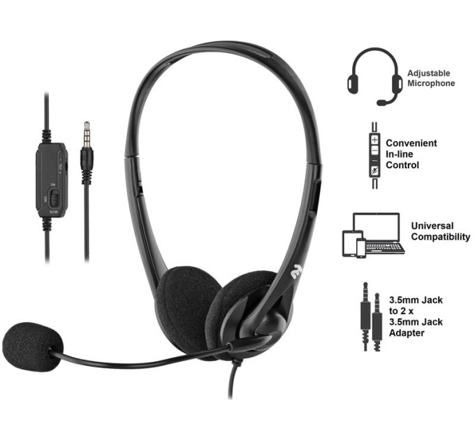 2E Multimedia Гарнітура ПК стерео On-ear 2E CH11 mini-jack, omni-mic, 1.2м, чорний