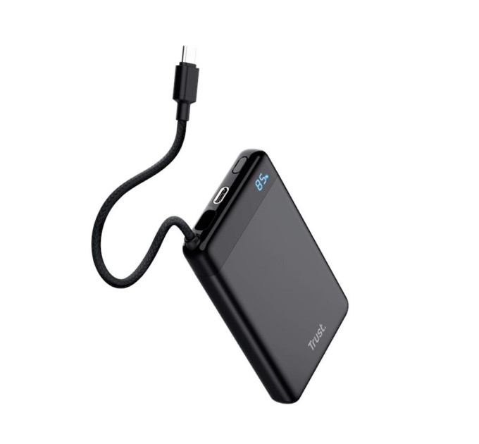 Trust Accessories Акумулятор портативний літій-іонний power bank Trust Fiera, 10000мА·год, 2хUSB-C, 20W, PD/QC 3.0, чорний