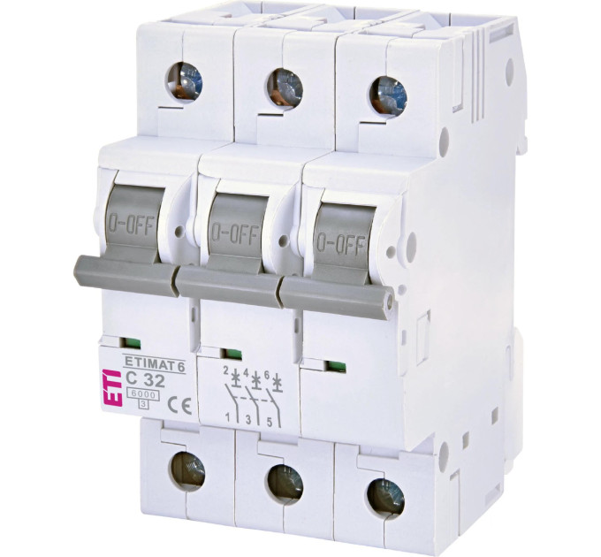 ETI Автоматичний вимикач ETI ETIMAT 6 3p C 32А (6 kA) (2145519)