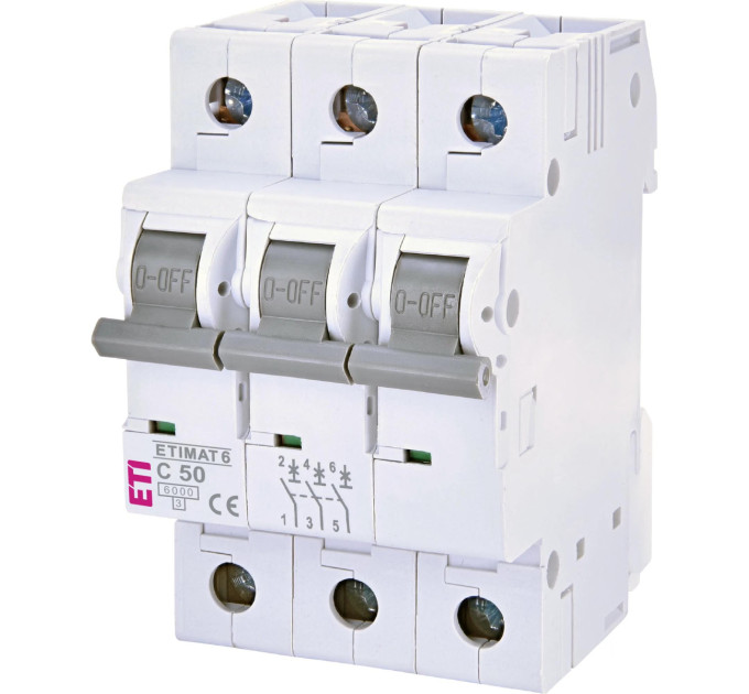 ETI Автоматичний вимикач ETI ETIMAT 6 3p C 50А (6 kA) (2145521)