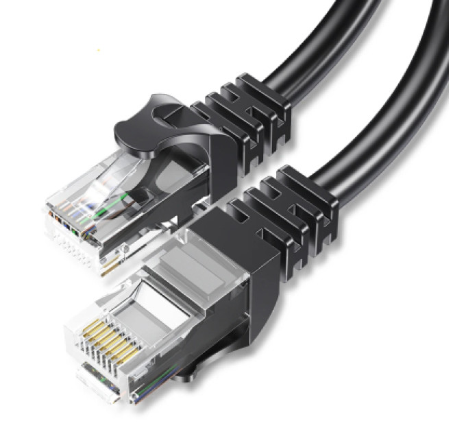 Essager Патч-корд 10м UTP cat 6 RJ45 TopSpeed Ethernet Flat Cable Black Essager (EXCWXB-JSF01)