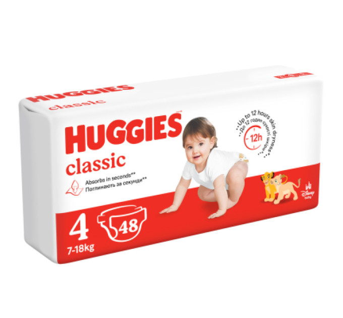Huggies Підгузки Huggies Huggies Classic 4 (7-18 кг) Jumbo 48 шт (5029053586335)