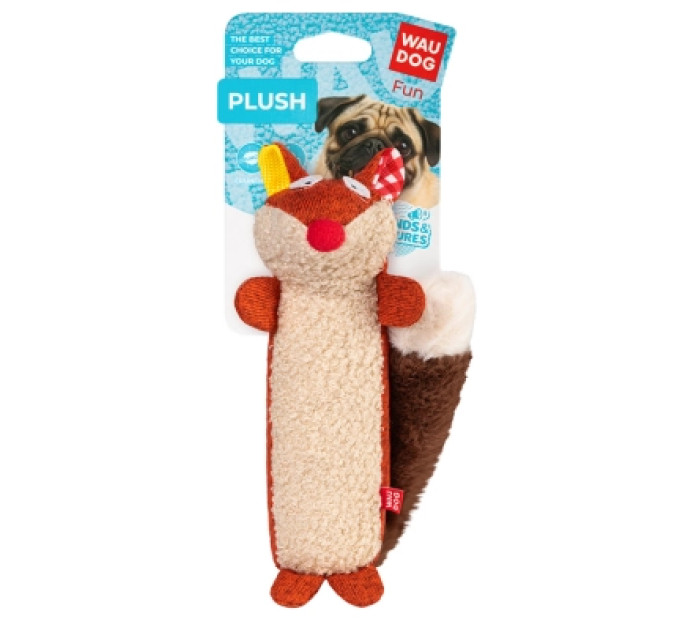 WAUDOG Іграшка для собак WAUDOG Fun Plush Лисиця трикотаж 18 см (6259)