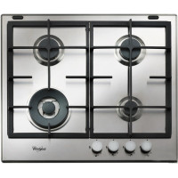 Варильна поверхня Whirlpool газова, 60см, чавун, конфорка з подвійним рядом полум'я, нерж