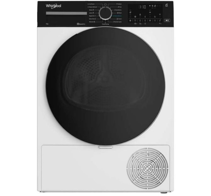 Whirlpool Сушильна машина Whirlpool тепловий насос, 8кг, A+++, 60см, дисплей, люк чорний, білий