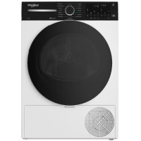 Сушильна машина Whirlpool тепловий насос, 9кг, A+++, 60см, дисплей, люк чорний, білий