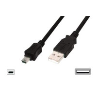 Кабель DIGITUS USB-A > mini USB заряджання/синхронізації, 1.8м, чорний