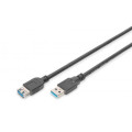 DIGITUS Retail Кабель ASSMANN USB 3.0 (AM/AF) 3.0м, чорний