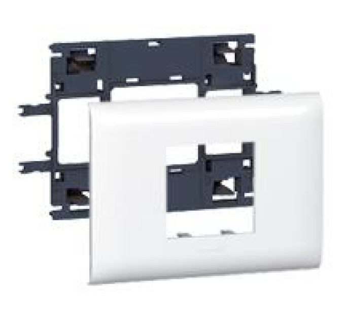 Legrand SCS Супорт Legrand Mosaic, для монтажу в кабелні канали DLP, з кришкою 85мм, 2 модулі, білий