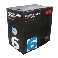 Кабель "вита пара" 2E CAT 6, U-UTP, 305м, AWG 23/1, LSZH-1, синій
