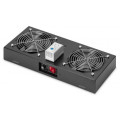 DIGITUS SCS Блок вентиляторів DIGITUS 19" Roof Wall Mount, 2 fans, thermostat, RAL 9005