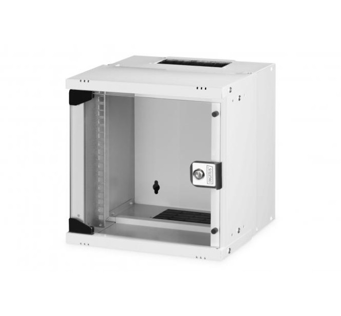 DIGITUS SCS Шафа DIGITUS 10", 6U, SOHO PRO, скляні двері, 315x300 мм, 30кг максимально, сіра