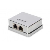 Настінна розетка DIGITUS CАТ 6A STP 2xRJ45, 8P8C, для зовнішньої проводки