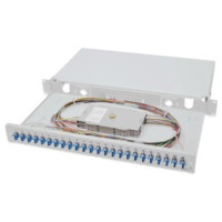 Оптична панель DIGITUS 19' 1U, 24xLC duplex, incl, Splice Cass, OS2 Color Pigtails, Adapter