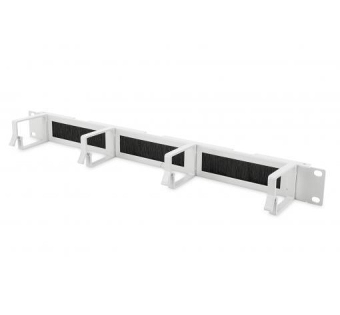 DIGITUS SCS Кабельний організатор DIGITUS 19" 1U, 4xRings 44x60mm, brush, RAL 7035