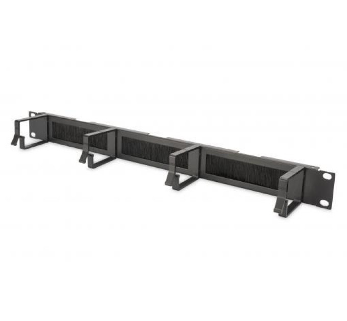 DIGITUS SCS Кабельний організатор DIGITUS 19" 1U, 4xRings 44x60mm, brush, RAL 9005