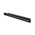 Mirsan Рама MIRSAN 19", 1U, для складальної патч-панелі 24 порти, сумісна з Keystone RJ45, чорна