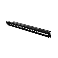 Рама MIRSAN 19", 1U, для складальної патч-панелі 24 порти, сумісна з Keystone RJ45, чорна