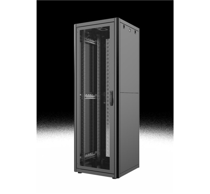 Mirsan Шафа MIRSAN 19", 16U, GTN, перфоровані двері, 600x1000 мм, максимально 1000 кг, чорна