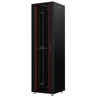 Шафа MIRSAN 19", 16U, GTN SERVER, склянні двері, 800x800 мм, максимально 1000 кг, чорна