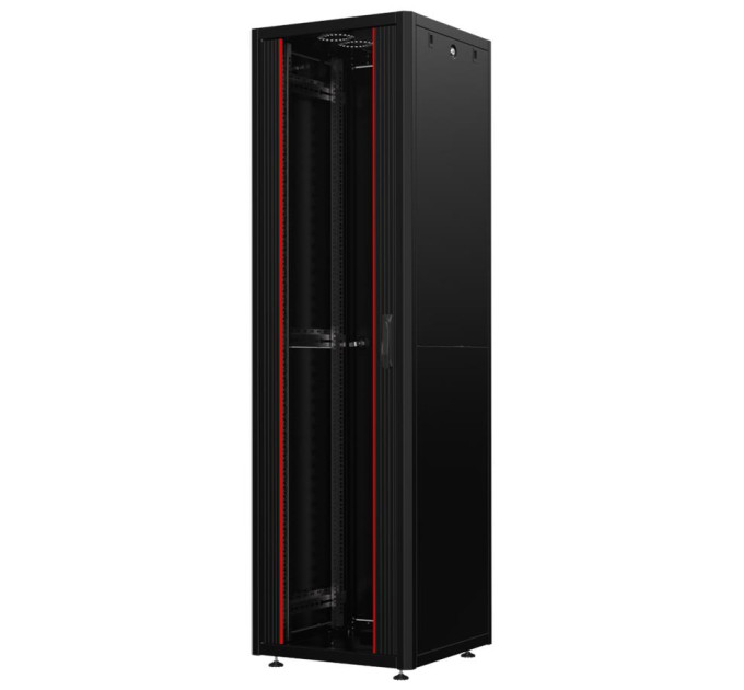 Mirsan Шафа MIRSAN 19", 22U, GTN SERVER, скляні двері, 600x600 мм, максимально 1000 кг, чорна