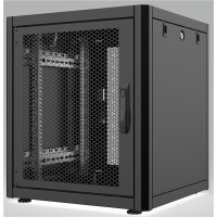 Шафа MIRSAN 19", 22U, GTN, перфоровані двері, 600x600 мм, максимально 1000 кг, чорна