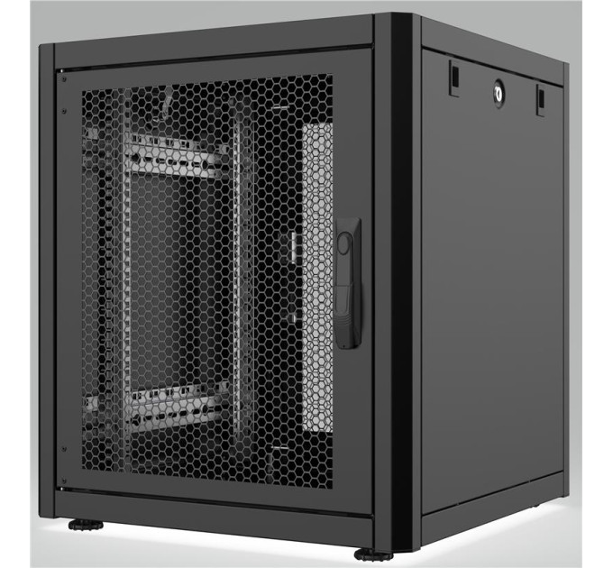Mirsan Шафа MIRSAN 19", 26U, GTN, перфоровані двері, 600x600 мм, максимально 1000 кг, чорна