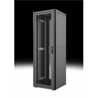 Шафа MIRSAN 19", 36U, GTN, перфоровані двері, 600x600 мм, максимально 1000 кг, чорна