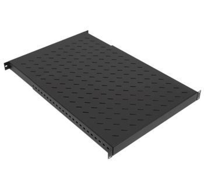 Zpas Полиця ZPAS 19", 1U, регульована, глибина 350-600 мм, 150кг максимально, чорна