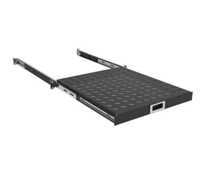 Zpas Полиця ZPAS 19", 1U, висувна , глибиною 350-450 мм, чорна