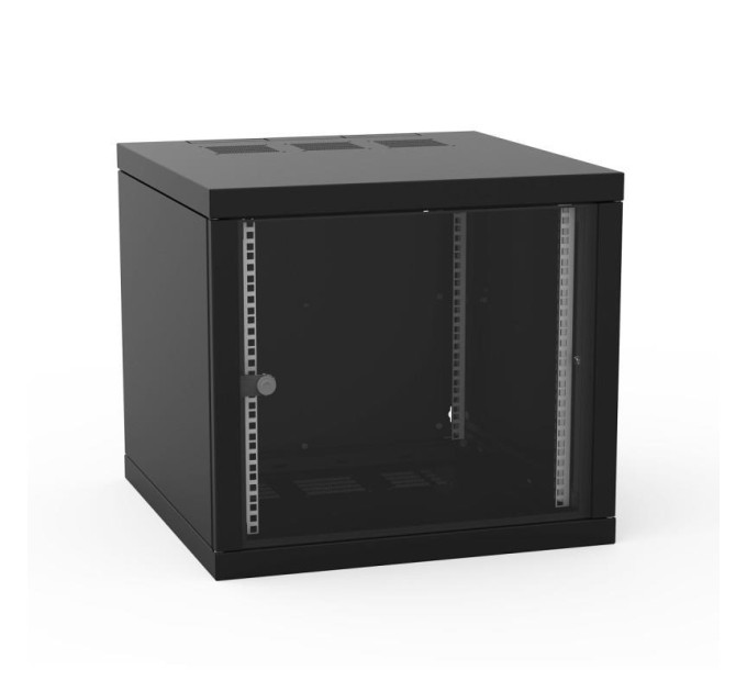 Zpas Шафа ZPAS 19", 12U, Z-BOX, змінні бічні стінки, скляні двері, 600x600 мм, максимально 100кг, чорна