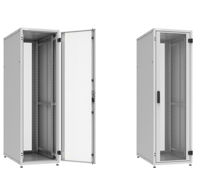 Zpas Шафа ZPAS 19", 18U, SZB IT, одностулкові передні та задні перфоровані двері, 600x1000 мм, максимально 1000кг, чорна