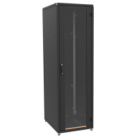 Шафа ZPAS 19", 18U, SZB IT, передні скляні двері, без стільниці, 600x800 мм, максимально 1000кг, чорна