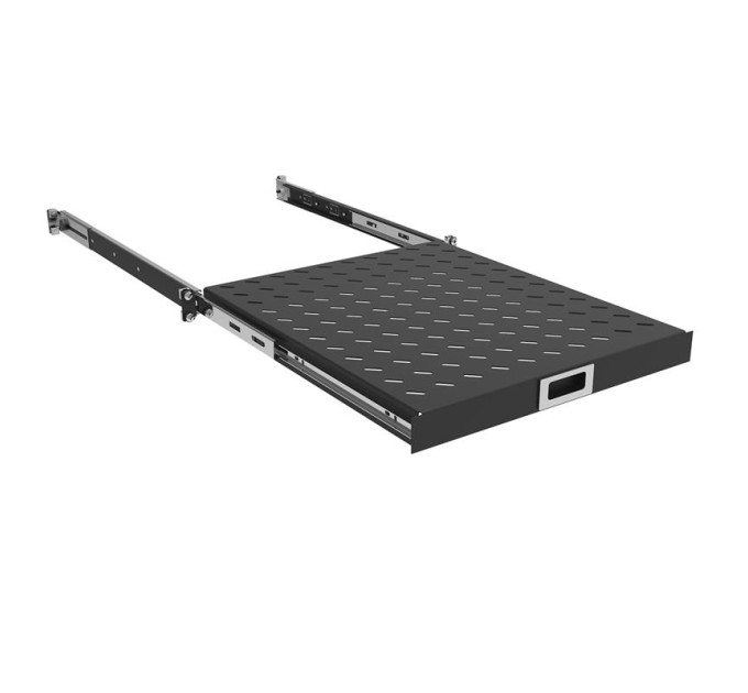 Zpas Полиця ZPAS 19", 1U, висувна , глибиною 350-450 мм, чорна
