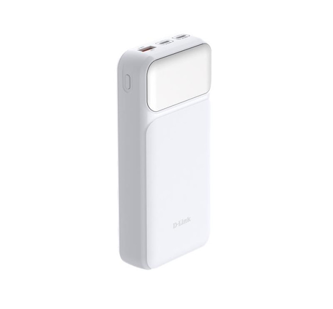 DLINK Акумулятор портативний літій-іонний Power Bank D-Link 20000мА*год, 65Вт PD 3.0, QC 3.0, 2xUSB-C, 1xUSB-A з дисплеєм, білий