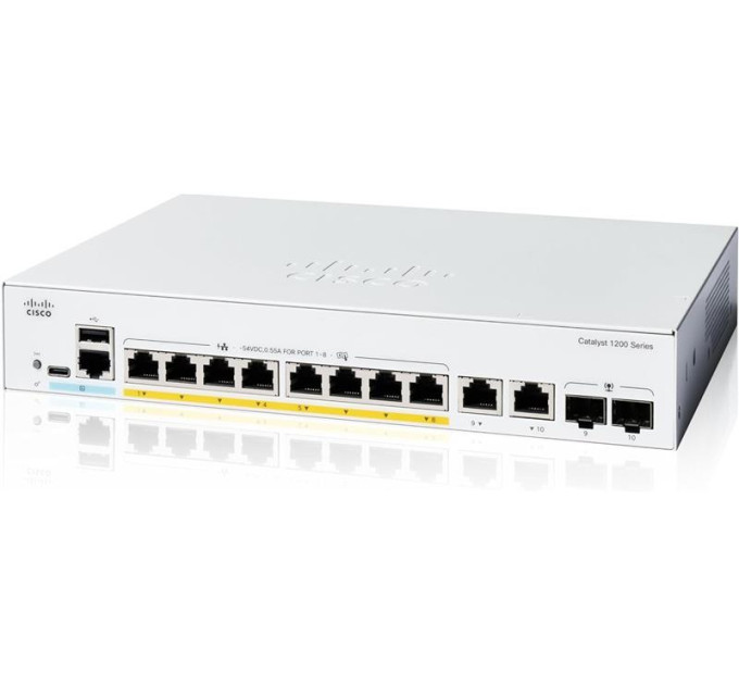 CISCO SB Комутатор Cisco Catalyst 1200 8xGE, PoE, Ext PS, 2x1G Combo