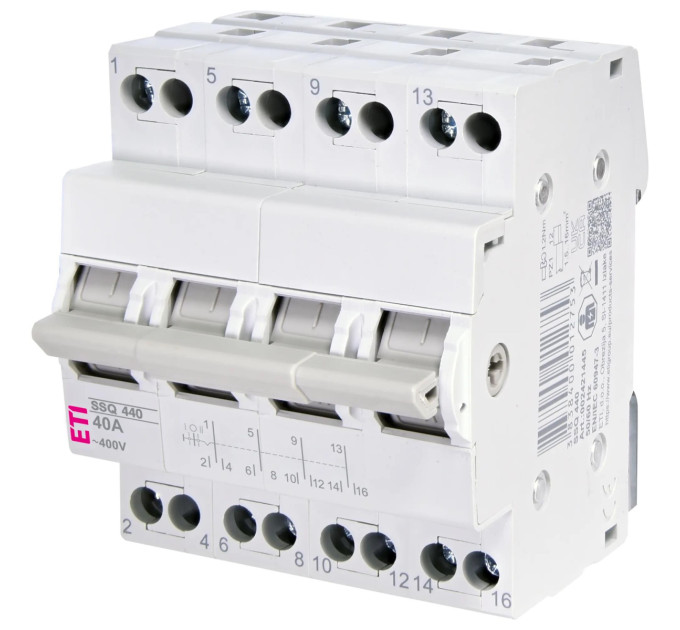 ETI Перемикач трипозиційний ETI SSQ 440 "1-0-2", 4p 40A (2421445)