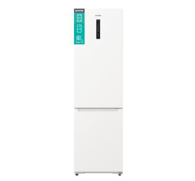 Gorenje HA Холодильник з нижн. мороз. камерою Gorenje, 203х66х60см, 2 двері, 283(130)л, А+, Total NF, Зона св-ті, Інвертор, Зовн. Дисп, Wi-Fi, білий