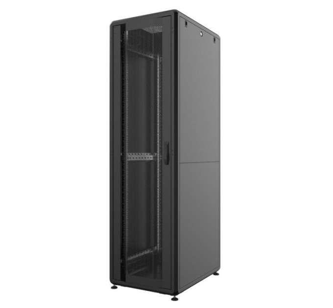 Mirsan Шафа MIRSAN 19", 46U, GTS, перфорація 63%, 600x1000 мм, максимально 2000 кг, чорна
