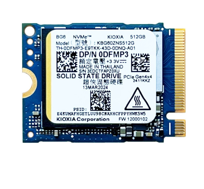 Kioxia Накопичувач SSD 512GB Kioxia M.2 2230 NVMe PCIe 4.0 x4 (KEG60ZNS512G)