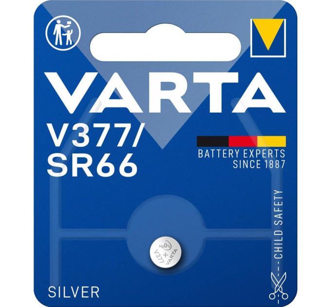 Varta Batteries Батарейка Varta срібно-цинкова V377 (AG4, LR626, SR626SW, 177)  блістер, 1 шт