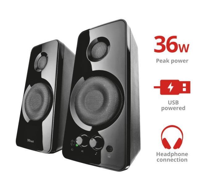 Trust Peripherals Акустична система Trust Tytan 2.0, 18Вт, USB/AUX, чорний