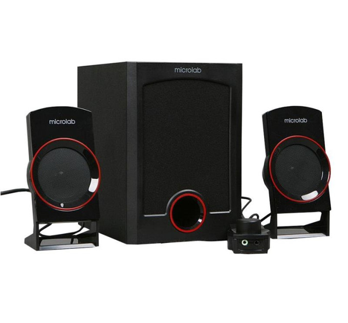 Microlab Акустична система MICROLAB M-111 2.1, 12W, mini-jack, чорний
