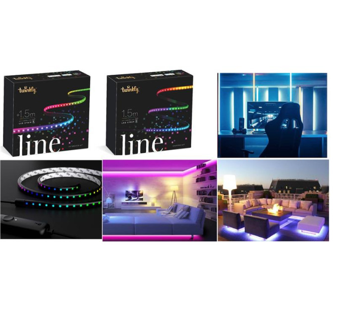 Twinkly Стрічка Smart LED Twinkly Line RGB IP20 1.5м кабель чорний