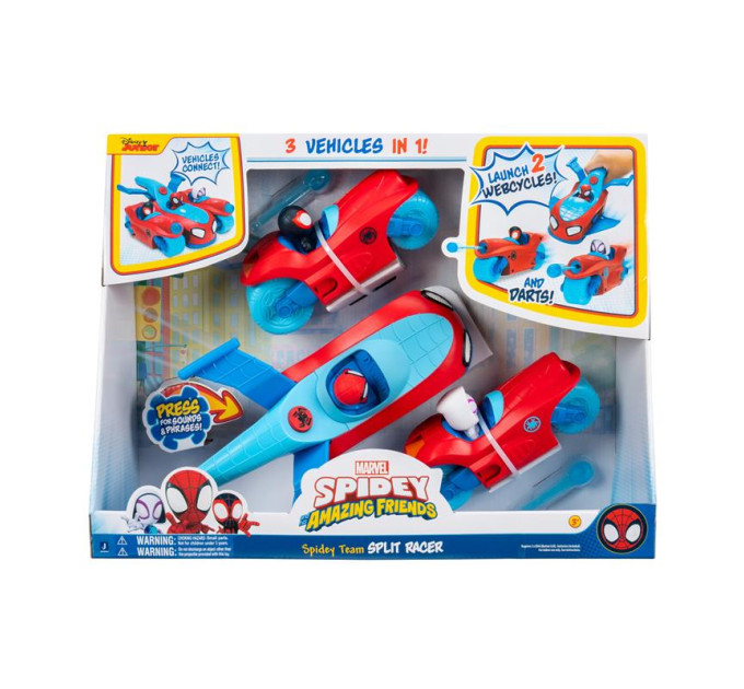 Spidey Ігровий набір 3 в 1 Spidey Deluxe Feature Vehicle Спліт команда Спайді (Spidey Team Split Racer)
