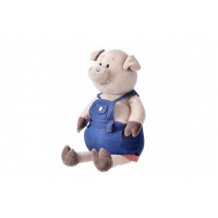 М'яка іграшка Same Toy Свинка у джинсовому комбінезоні 45см