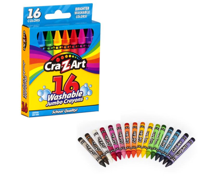 Cra-Z-Art Крейда воскова Cra-Z-Art легкозмивна, велика, 16шт