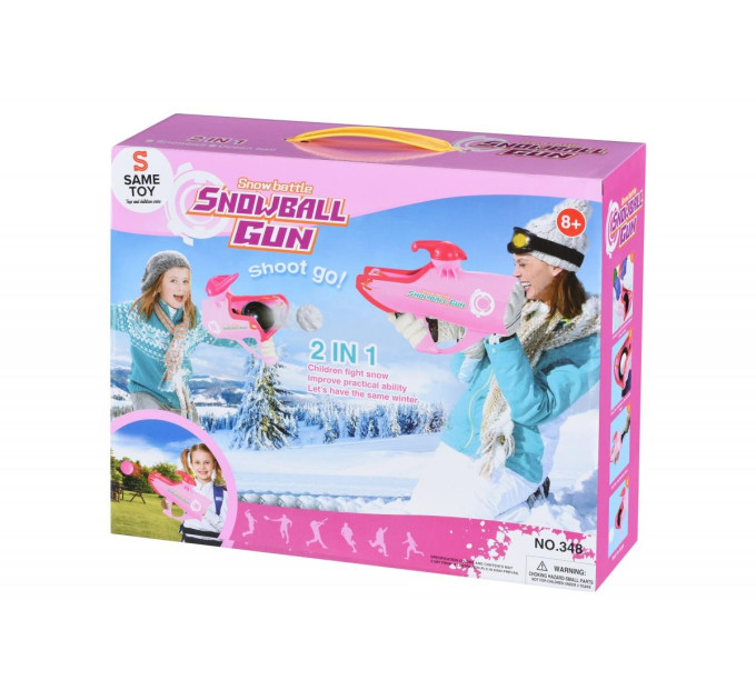Same Toy Іграшкова зброя Same Toy 2в1 Бластер м'ячик/сніг 30,5см, рожевий
