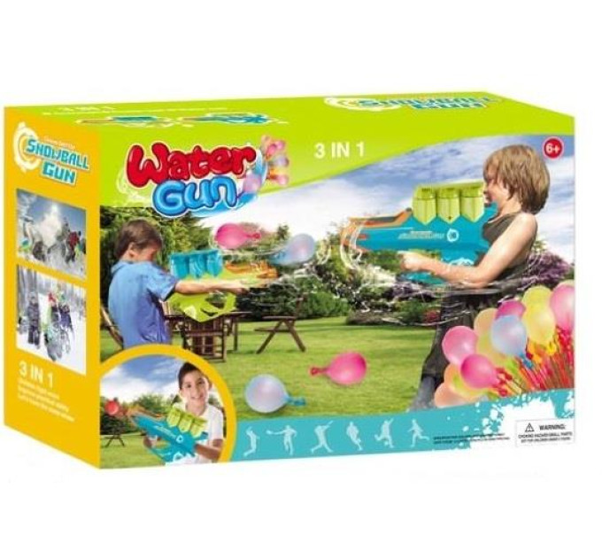Same Toy Іграшкова зброя Same Toy 3в1 Бластер м'ячик/сніг/вода 45см, бірюзовий