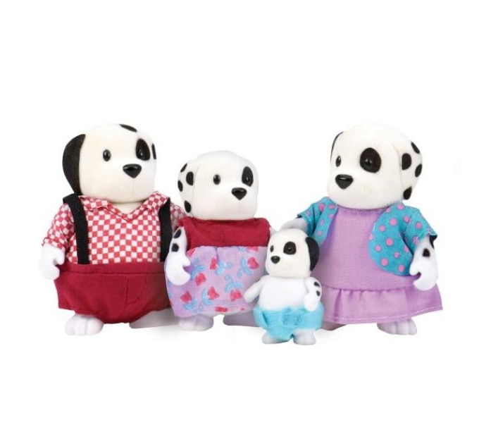 Li`l Woodzeez Набір фігурок Li'l Woodzeez Сім'я Собак 4од, книжка EN